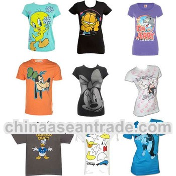 Colorful cartoon t-shirts with screen printing