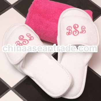 Colorful ,nice shape open toe Terry/ Towel hotel slipper