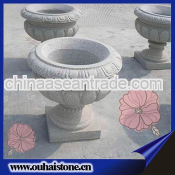 Competitive price ornamental granite stone half round flower pot