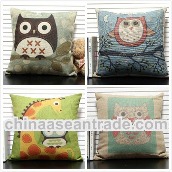 Custom animal digital printed pillow funny pillow cover owl cushion cover