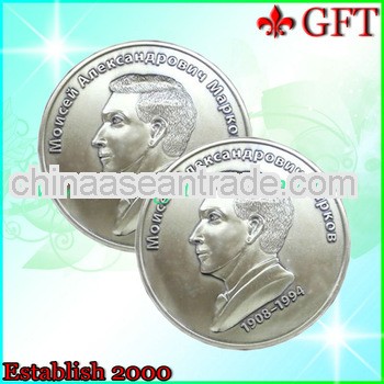 Custom design 3D effect metal silver coin/souvenir silver coin with gift box