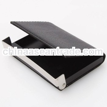 Custom logo PU leather card holder with metal decoration for business gifts used