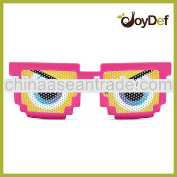 Custom logo on lens pixelated pin hole sunglasses