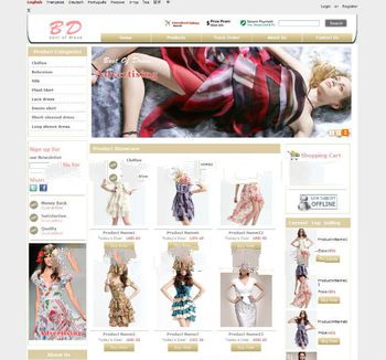 Customize china website, online store shopping cart