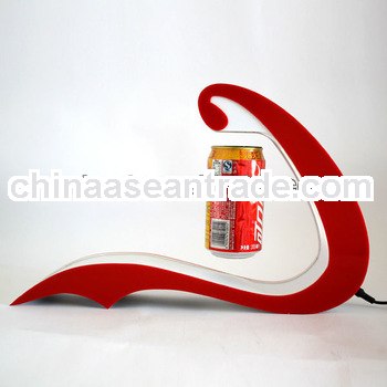 Customized Magnetic levitation Advertising display stand for beverage W-7015