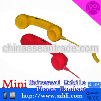 Cute Mini Retro style Radiation proof&Noise reducing mobile phone handset with 3.5mm DC plug 611