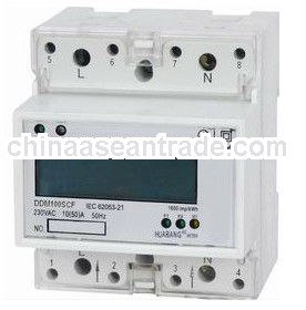 DDM100SCF Single-phase Two-wire Electronic Multi-tariff DIN-rail Active Energy Meter (4-Pole, LCD Di