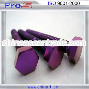 DIN 933 m4 color purple anodized titanium bolt for bicycle
