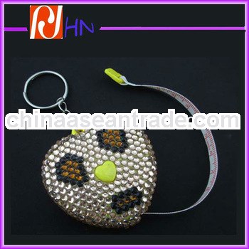 DIY leopard design rhinestone novelty tape measure for promotional