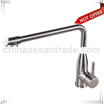 Deck mounted gooseneck sink faucet stainless steel gooseneck sink faucet