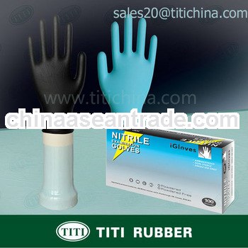 Disposable medical nitrile examination gloves