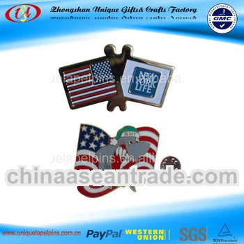 Doble flag enamel medals/badges/lapel pins/souvenir coins