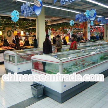 Dual Glass Island freezer ,commercial deep freezer