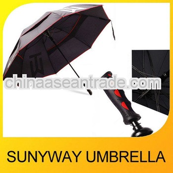 Durable promotional fiberglass golf windproof umbrella
