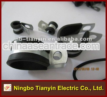 EPDM rubber coated P shape hose clamp