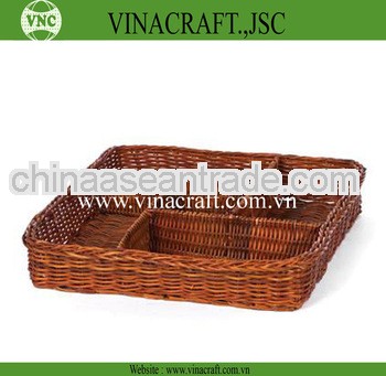 Eastern Style Snack wicker Basket with Dividers for seed