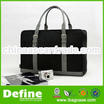 Eco Friendly Felt Grey Travel Bag with PU Handle Euro Standard