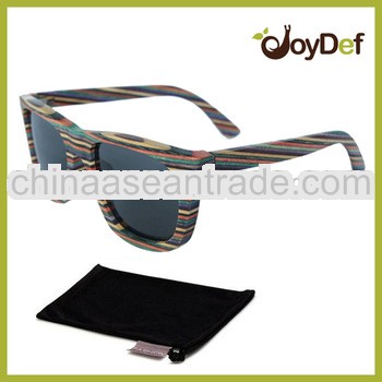 Eco-friendly handmade high quality wayfarer bamboo sunglasses with pouch