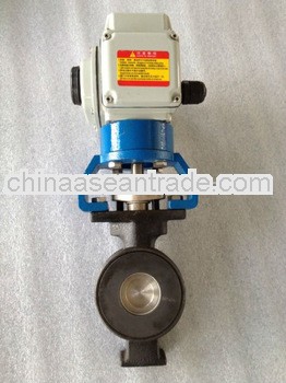 Electric carbon steel valve wafer eccentric butterfly valve