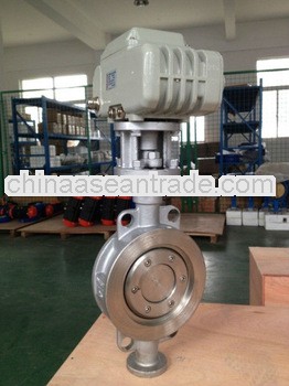 Electric stainless steel wafer eccentric butterfly valve