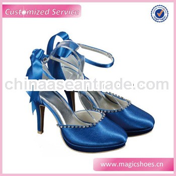 Elegant Royal Blue Lace Up Sexy Bridal Sandals Wedding Shoes