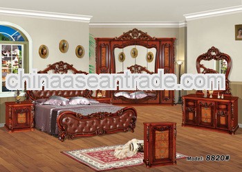 Elegant royal luxury girls white wood bedroom king sets size 6890 China furniture design for sale
