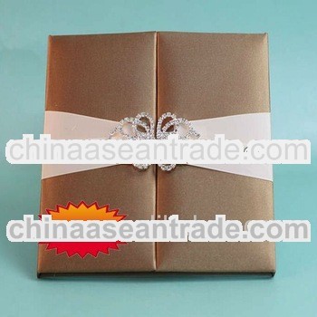 Elegant style white party wedding invitations fabric box