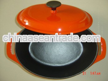 Enamelled Oval Cast Iron Casserole