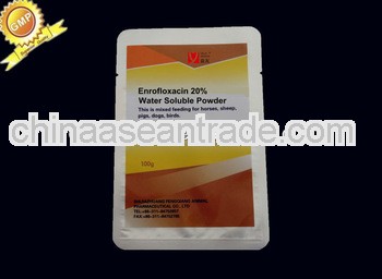 Enrofloxacin watersoluble powder 20% veterinary drug