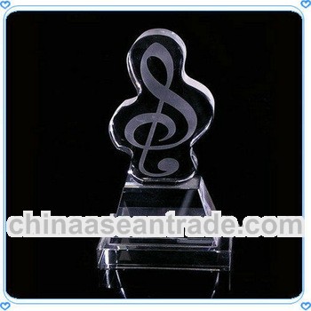 Excellent Crystal Musical Note Trophy for Musician Honor Gifts