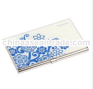 Exclusive designs hand painted silver business card case