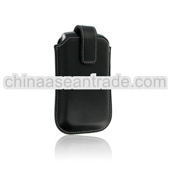 Executive Leather Universal Slip Case Cover Pouch for i Phone 3G/3GS/4/4S/5/5S/5C - Black