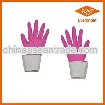 FDA/CE/ISO flock lined latex household gloves,disposable long cuff gloves,in home and garlden /kicth