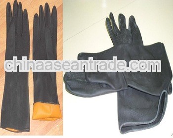 FDA/CE/ISO high quality rubber industry gloves rubber disposable long cuff gloves,in home and garlde