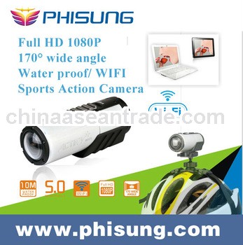 FHD 1080P 170 degree wide view angle Waterproof Built in WIFI Sports Cam