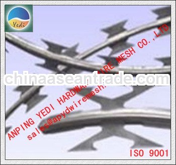 Factory!!!!!!!!!!BTO22 spiral intersect razor barbed wire usd for military field (factory and export