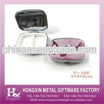 Factory P-166 Butterfly Rectangle Metal 7-day Pill Box