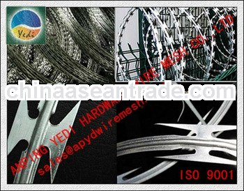 Factory!!!!!!!!!! chain link fence top concertina razor barbed wire fence