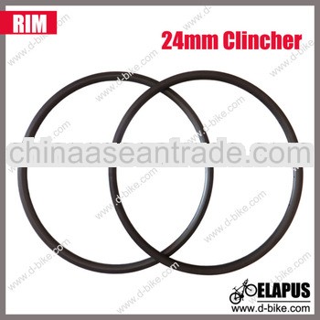 Factory price !24mm clincher full carbon road bicycle rim