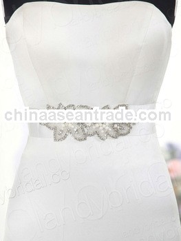 Fancy Silver Crystal Pearls Beaded Belts