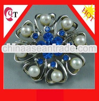 Fashion Sapphire Bridal Brooch Pearl Wedding Brooch for Dress Engagement Brooch Jewelry