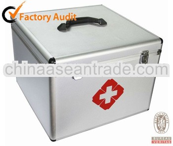 Fashion Silver square Aluminum High Quality First Aid Box