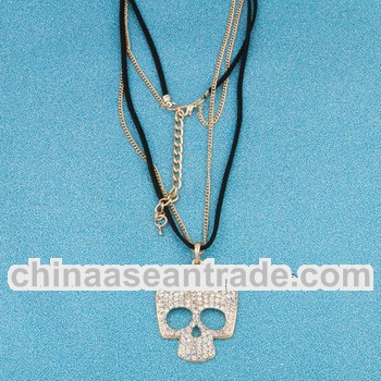 Fashion Skull Double Chain Necklace 2013