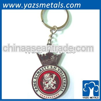 Fashion Sport anti copper metal keychains with soft enmel fot souvenir gifts