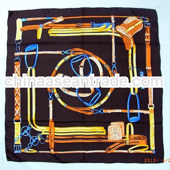 Fashion elegant silk twill large square neckerchief