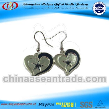 Fashion heart shape metal ear studs