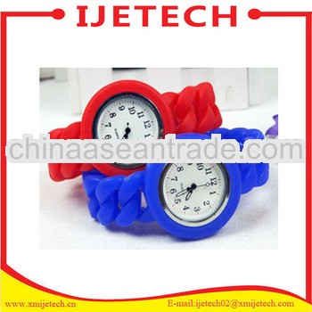 Fashion twist strap silicone watch quarz for kids