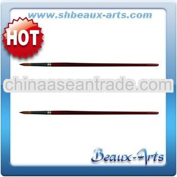 Fine Quality Art brushes with long dark red wooden handle