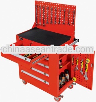 Five drawers tool cart with hanger board