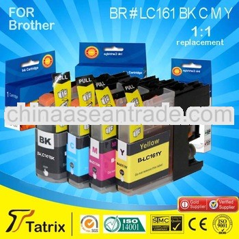 For BROTHER LC161BK C M Y , Compatible LC161BK C M Y ink Cartridge for Brother LC161BK C M Y With 2 